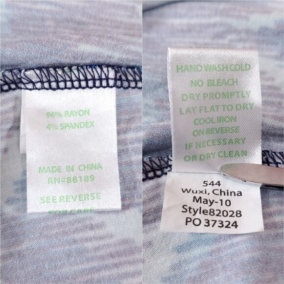 Lilly Pulitzer Womens Size Small Blue Curves Waves Tunic Top Rayon Blend 82028 - Picture 9 of 11